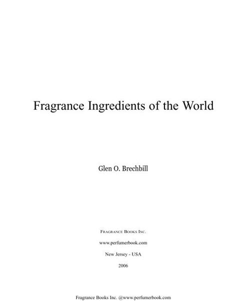 Fragrance Ingredients of The World - Final