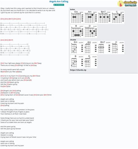 Chord: Angels Are Calling - tab, song lyric, sheet, guitar, ukulele ...