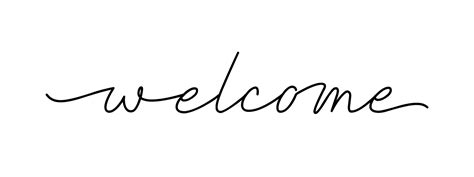 welcome - vector black ink lettering isolated on white background ...