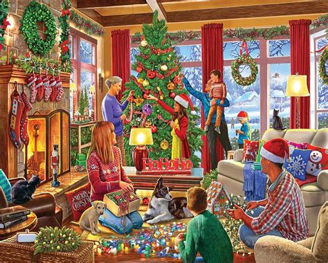 White Mountain Decorating The Tree - 1000 Piece Jigsaw Puzzle | Christmas jigsaws, Christmas ...