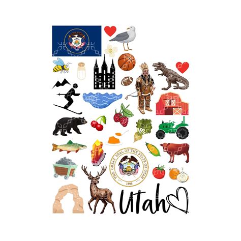 Utah PNG, State of Utah Symbols Digital Download, the Beehive State Digital Design, Utah ...