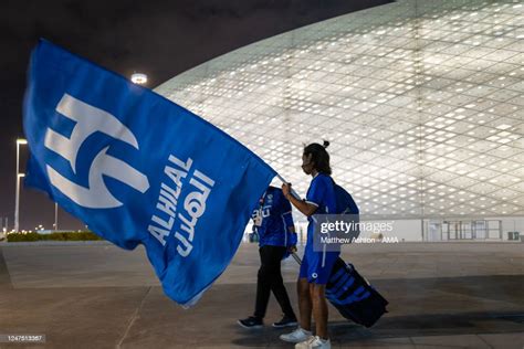 Fans of Al Hilal SFC leave the Al Thumama Stadium in Doha after the ...