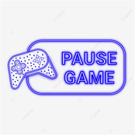 Play Pause Button Vector Hd Images, Neon Gamestrike Blue Pause Button Design, Gamebox ...