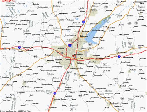 Map of Jackson MS