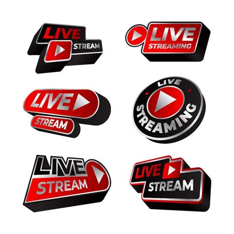 3D Live Streaming Logo Design Set 23051465 Vector Art at Vecteezy