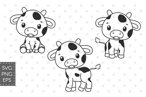 Cow SVG for kids, Cute animals clipart, 300 DPI (1281376)