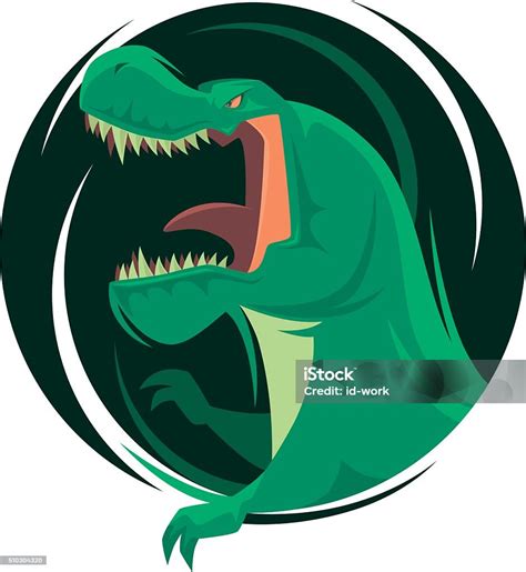 Angry Dinosaur Stock Illustration - Download Image Now - Cartoon, Dinosaur, Roaring - iStock