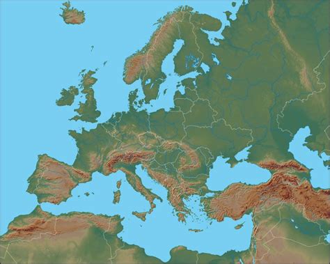 Cartina Fisica Europa