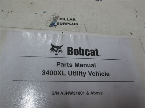 Bobcat 3400XL Utility Vehicle S/N AJNW31001-up Parts Manual 6990768