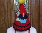 Items similar to Boys First Birthday Party Hat - Mickey Mouse Cupcake Hat - Free Personalization ...