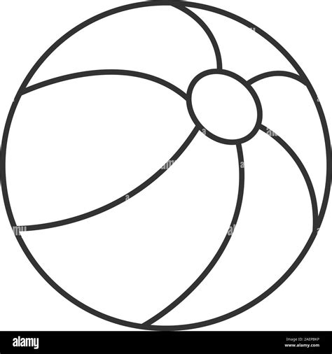 Beach ball linear icon. Thin line illustration. Contour symbol. Vector isolated outline drawing ...