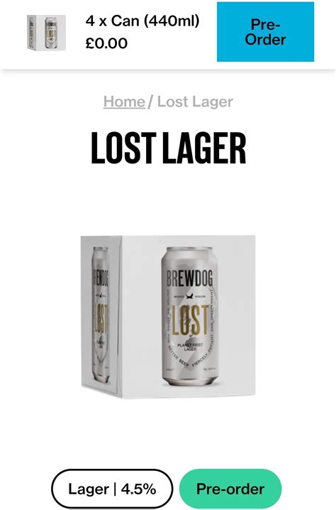 A free 4 pack of BrewDog Lost Lager (UK only) for everyone! Help the ...