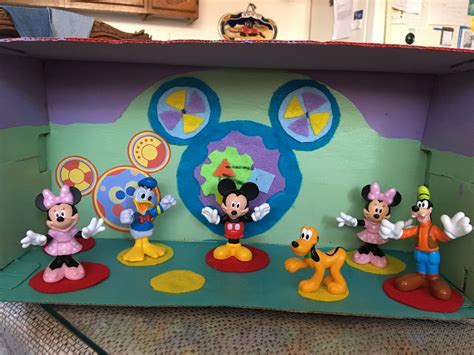 Mickey Mouse Clubhouse. Shoebox. Acrylic paint and felt. Sept 2016 | Mickey mouse clubhouse ...