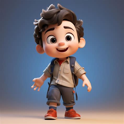 Premium Photo | Cartoon character kid in Disney Pixar style