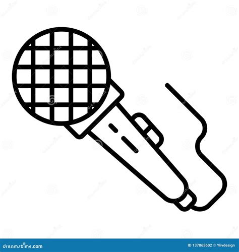 Microphone Icon, Outline Style Stock Vector - Illustration of graphic ...