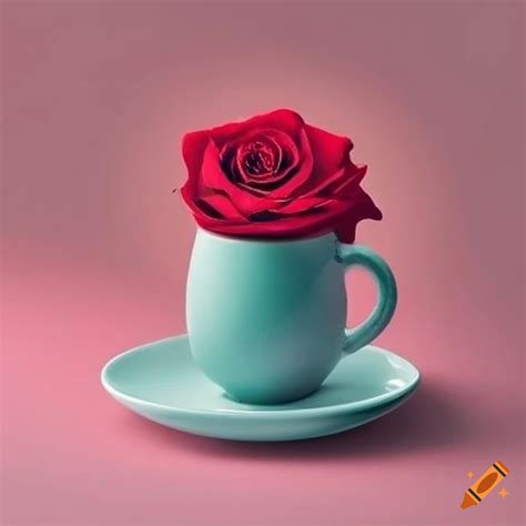 Coffee mug with a rose