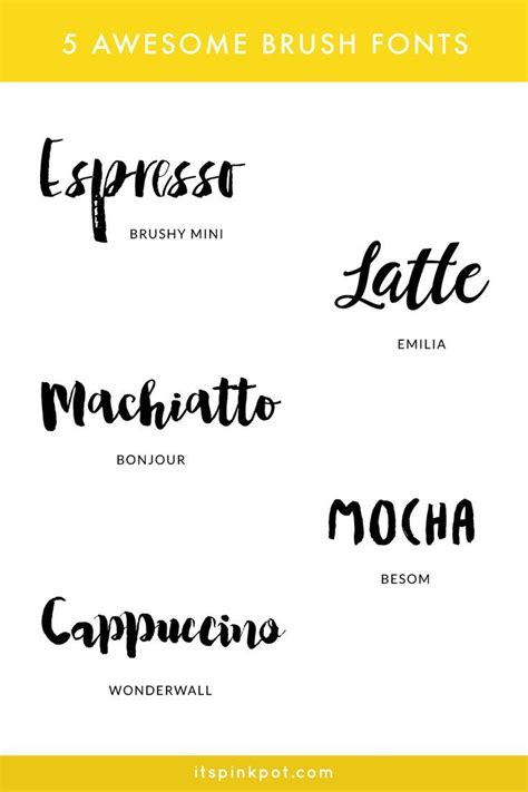 5 AWESOME BRUSH FONTS | Brush font, Typography fonts, Lettering