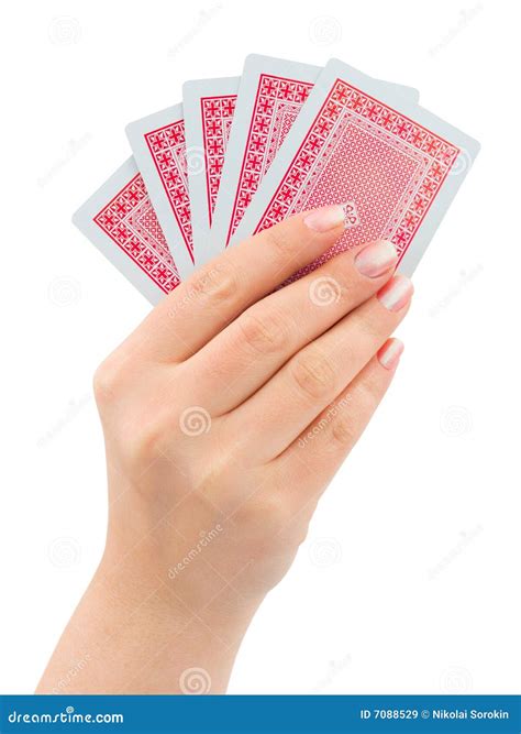 Hand and playing cards stock image. Image of poker, five - 7088529