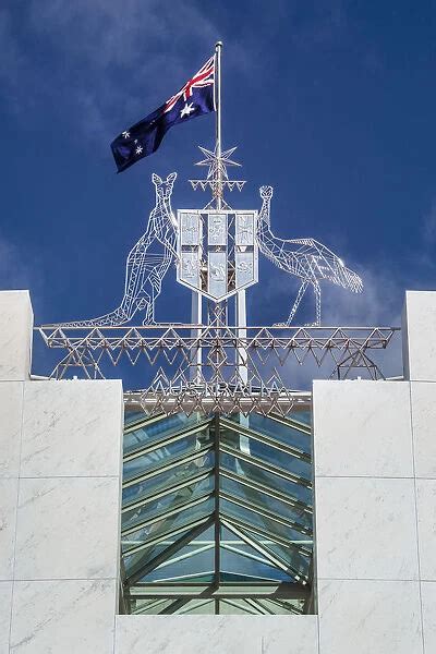 Australian Flag and Coat Of Arms Parliament House (Print #19928205