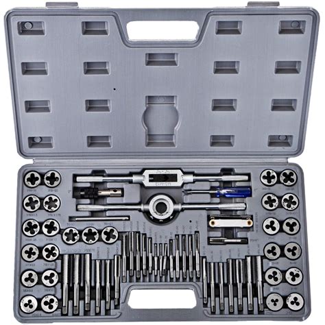 VEVOR Tap and Die Set, 60 PCS Tap Set Metric and Sae with Storage Case ...