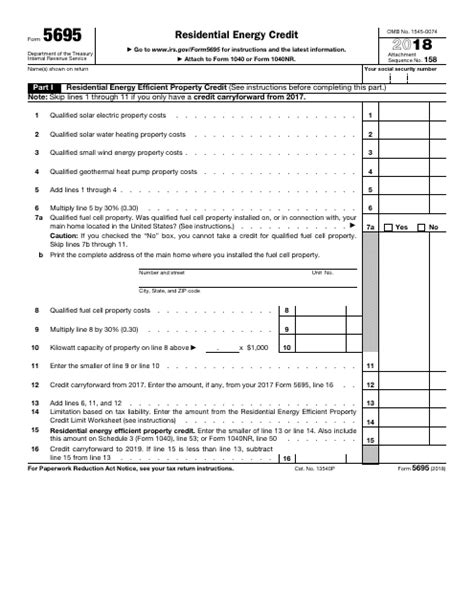 IRS Form 5695 - 2018 - Fill Out, Sign Online and Download Fillable PDF | Templateroller