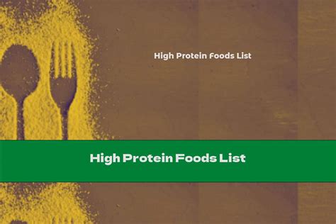 High Protein Foods List - This Nutrition