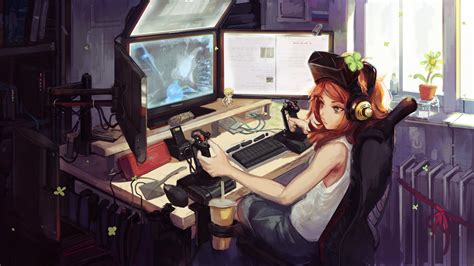 Anime Gamer Girl, HD Anime, 4k Wallpapers, Images, Backgrounds, Photos ...