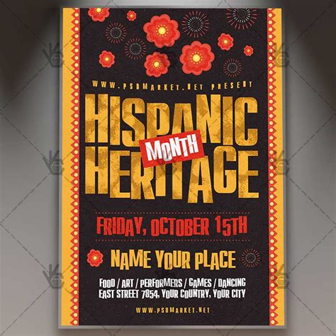 Hispanic Heritage Month Flyer - PSD Template | PSDmarketHair Flyer