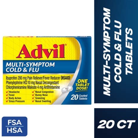 Advil Multi Symptom Cold and Flu Medicine Ibuprofen, 20 ct - King Soopers