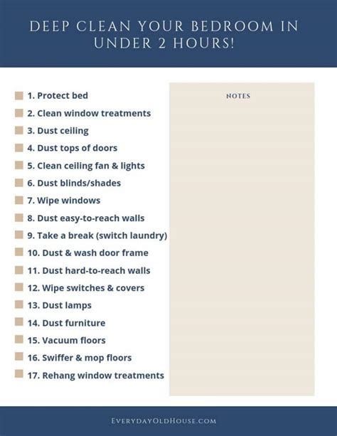 How to Deep Clean a Bedroom in Under 2 Hours [Free Checklist] - Everyday Old House