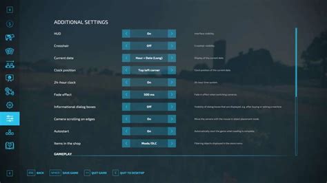 Additional Game Settings v1.0 FS22 Mod | Farming Simulator 22 Mod