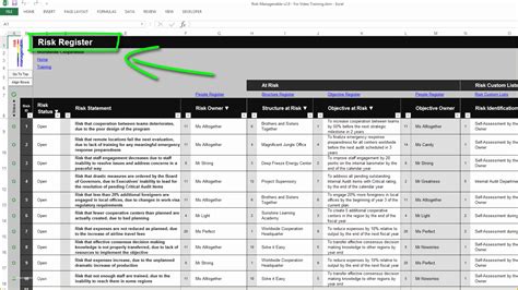 Risk Register Template Excel Free Download Of Excel Risk Heat Risk Map Business Risk Register ...