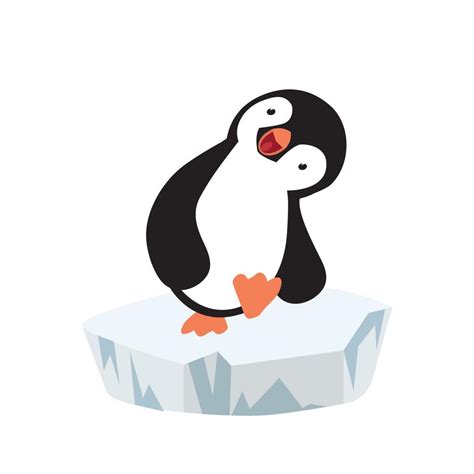 penguin on ice floe cartoon 10565513 Vector Art at Vecteezy