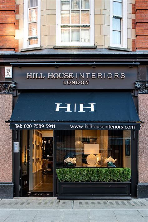 Hill House Interiors. Black storefront awning. #London -- love the idea of a long planter across ...