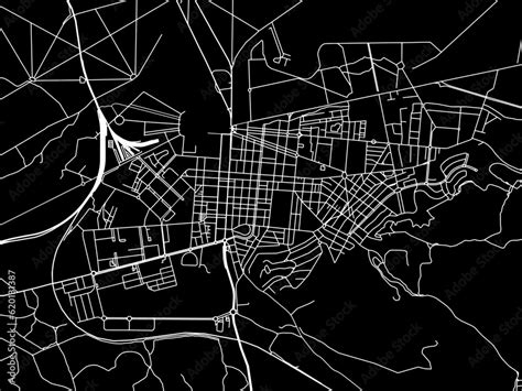 Vector road map of the city of Aranjuez in Spain on a black background. Stock Vector | Adobe Stock