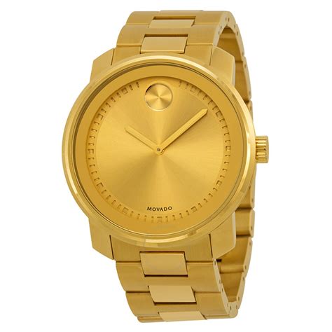 Movado Bold Champagne Dial Yellow Gold-plated Men's Watch 3600258 885997135894 - Watches, Bold ...