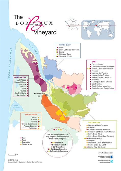 Bordeaux wine region map - Map of Bordeaux wine country (Nouvelle ...