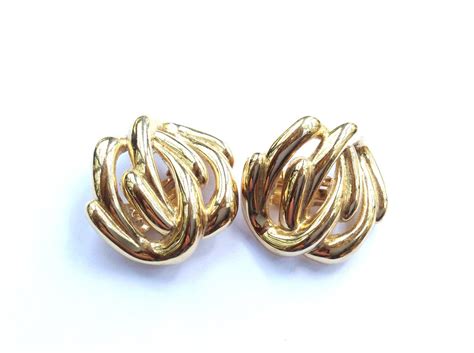 Vintage Givenchy Earrings Gold Tone Designer by CrimsonVintique