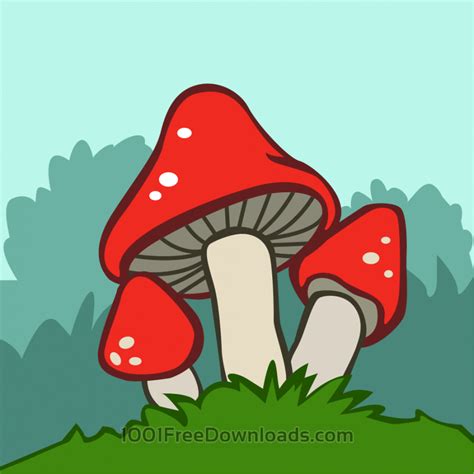 Free Vectors: Mushrooms vector illustrations | Nature