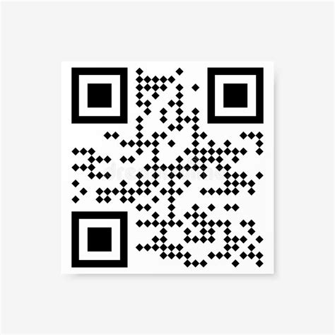 Vector QR Code Sample for Smartphone Scanning Isolated on White Background Stock Illustration ...