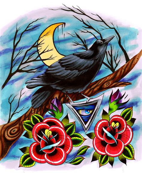 Raven tattoo design by jerrrroen on DeviantArt