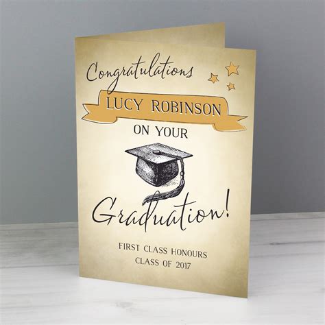 Personalised Gold Star Graduation Card - PersonaliseTheGift.co.uk | Personalized graduation ...