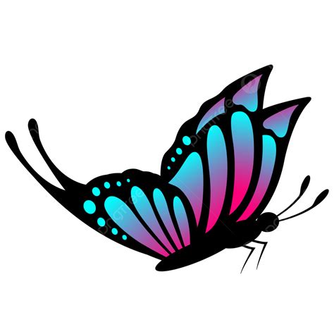 Beautiful Black Butterfly With Blue Gradient Wings, Butterfly Wings ...