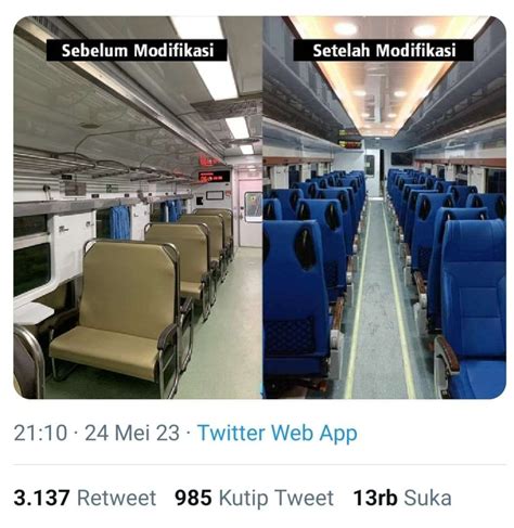 KAI Benarkan Sedang Modifikasi Kursi Kereta Ekonomi