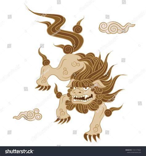 Guardian Lion Dog Japanese Traditional Style Stock Vector (Royalty Free) 1151171822 | Shutterstock