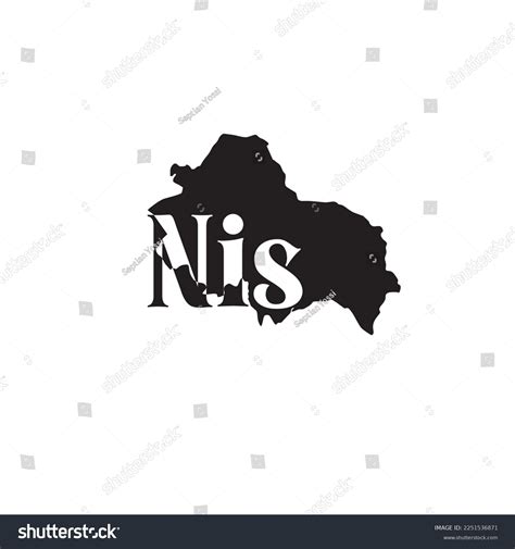 Nis Serbia Map Black Lettering Design Stock Vector (Royalty Free ...