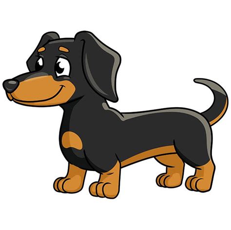 How to Draw a Dachshund - Really Easy Drawing Tutorial | Dachshund drawing, Cartoon dog drawing ...