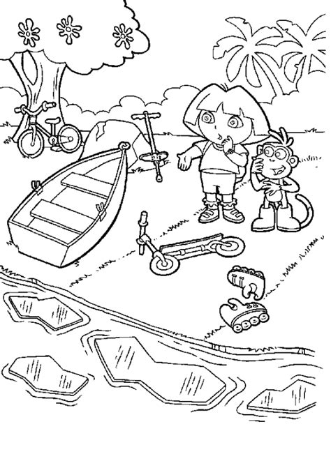 Dora The Explorer Map Coloring Pages - Coloring Home