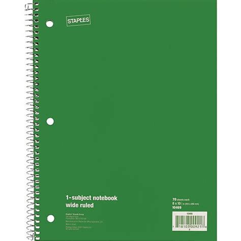 Staples® 1 Subject Notebook, 8" x 10-1/2", 6/Pack | Staples