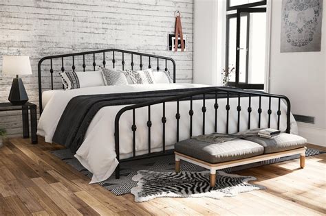 Novogratz Bushwick Metal Bed in Black, King Size - Walmart.com